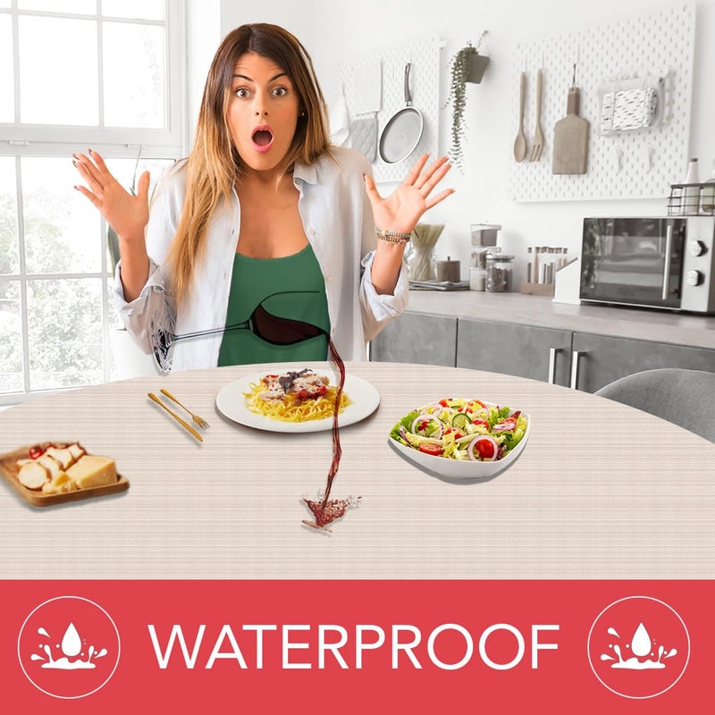 LAMINET - Deluxe Cushioned Heavy-Duty Table Pad Protector for Dining Room Table - 52" x 108" Oblong -Waterproof Vinyl Table Padding Under Tablecloth Cover for Rectangular Square Tables - Image 3